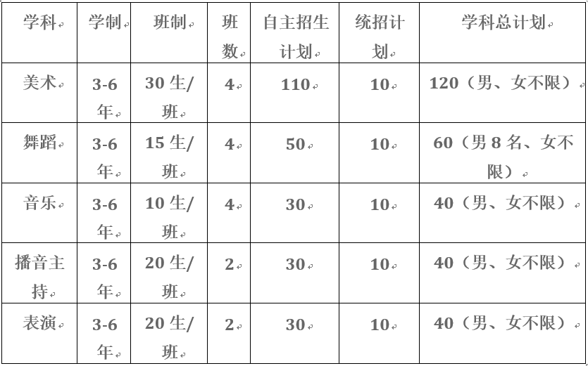 成艺附中招生计划