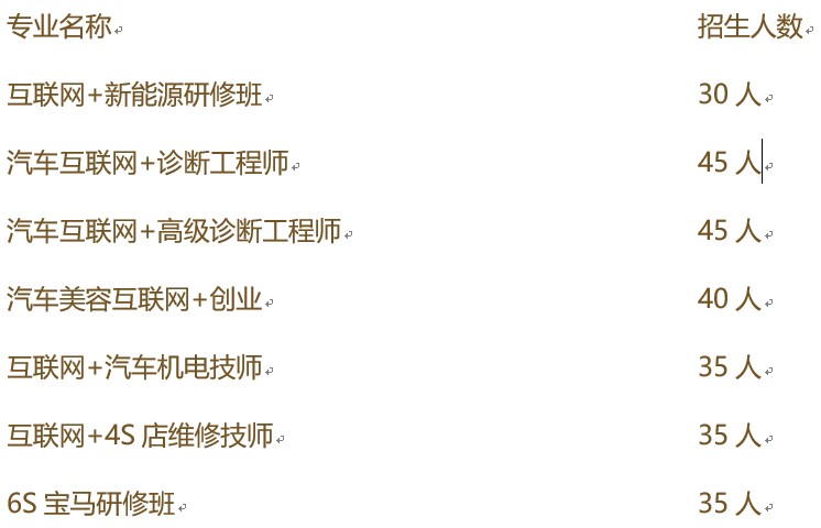 2019年成都北方汽修学院招生计划