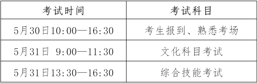 2020年天府航空单招考试时间