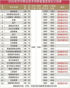 2021四川高职院校巴中职业技术学院学费