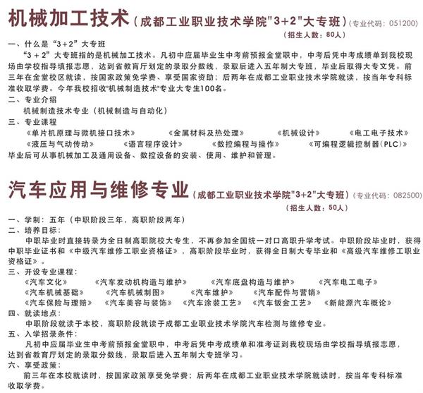 金堂县职业高级中学招生专业