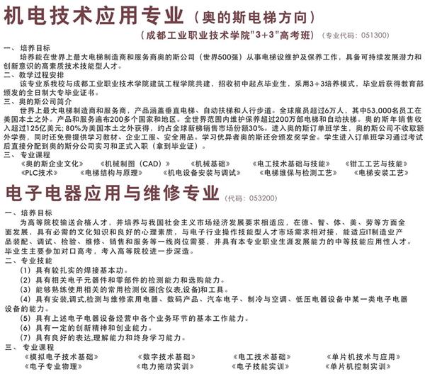 金堂县职业高级中学招生专业