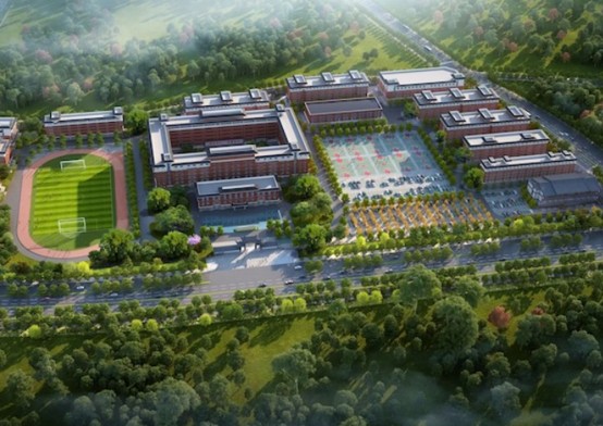金堂润泽高级中学鸟瞰环境 金堂润泽高级中学鸟瞰环境