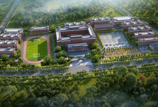 金堂润泽高级中学鸟瞰全景 金堂润泽高级中学鸟瞰全景
